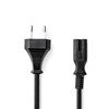 Nedis Euro - IEC C7 Cable 2m Μαύρο (PCGB11040BK20) (NEDPCGB11040BK20)-NEDPCGB11040BK20