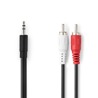 Nedis Καλώδιο ήχου 1x Jack 3.5mm αρσενικό/2x RCA αρσενικό 1m Mαύρο (CAGB22200BK10) (NEDCAGB22200BK10)-NEDCAGB22200BK10