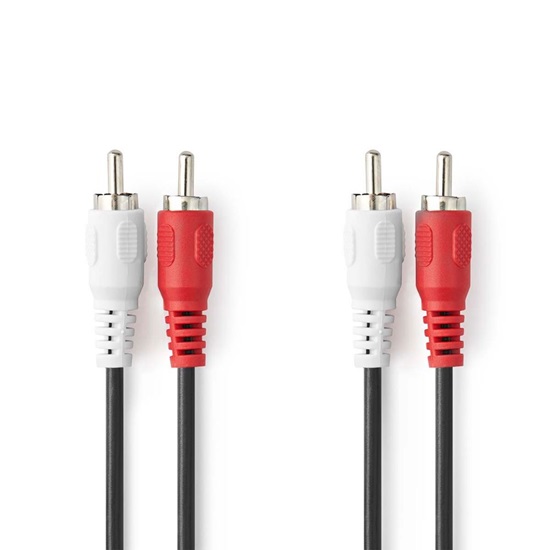 Nedis Cable 2x RCA male - 2x RCA male 1.0m (CAGB24200BK10) (NEDCAGB24200BK10)-NEDCAGB24200BK10