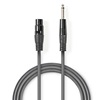 Nedis Cable XLR female - 6.3mm male 1.5m (COTH15120GY15) (NEDCOTH15120GY15)-NEDCOTH15120GY15