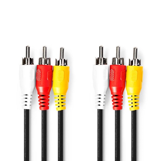 Nedis Cable Composite male - Composite female / Composite male 1.5m (CVGB24300BK15) (NEDCVGB24300BK15)-NEDCVGB24300BK15