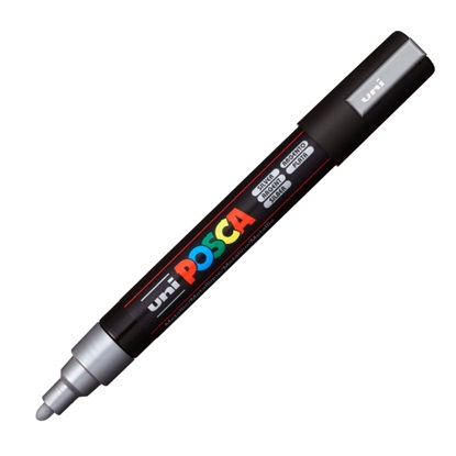 Uni-Ball Μαρκαδοροι Posca Pc-5M Medium Silver (PC5MMSLV) (UNIPC5MMSLV)-UNIPC5MMSLV