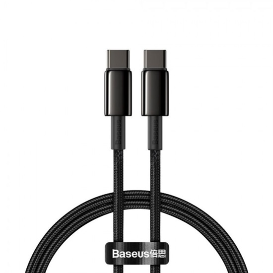 Baseus Tungsten Gold Cable Type-C to Type-C 100W 1m Black (CATWJ-01) (BASCATWJ-01)-BASCATWJ-01