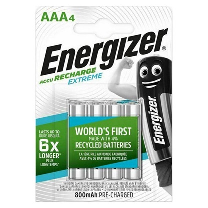 Energizer Extreme Επαναφορτιζόμενες Μπαταρίες AAA Ni-MH 800mAh 1.2V 4τμχ (4609613) (ENE4609613)-ENE4609613