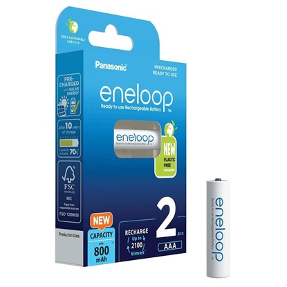 Panasonic Eneloop Επαναφορτιζόμενες Μπαταρίες AAA Ni-MH 800mAh 1.2V 2τμχ (37509357) (PAN37509357)-PAN37509357