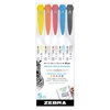 Zebra Mildliner Double Ended Brush Pen & Marker Bold & Fine Point 5 Pack Friendly Mild Set (ZB-79505) (ZEB79505)-ZEB79505