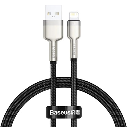 Baseus Braided USB to Lightning Cable Μαύρο 2m  (CALJK-B01) (BASCALJK-B01)-BASCALJK-B01