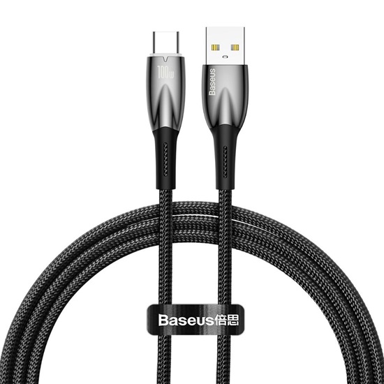 Baseus USB Cable For USB-C Glimmer Series, 100w, 1m Black (CADH000401) (BASCADH000401)-BASCADH000401