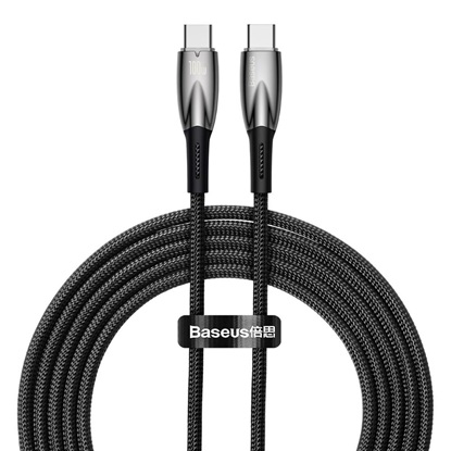 Baseus USB-C Cable For USB-C Glimmer Series, 100w, 2m Black (CADH000801) (BASCADH000801)-BASCADH000801