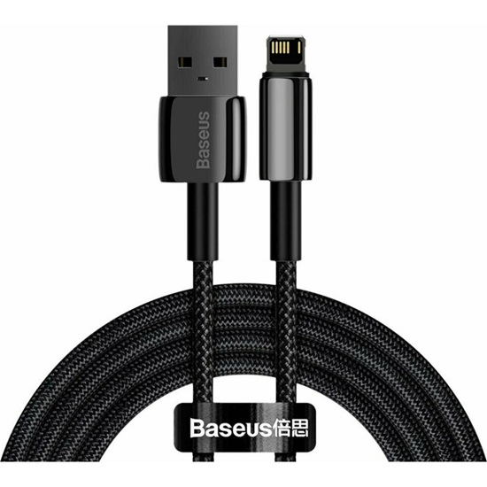 Baseus Tungsten Gold Cable USB To Ip 2.4a 1m Black (CALWJ-01) (BASCALWJ-01)-BASCALWJ-01