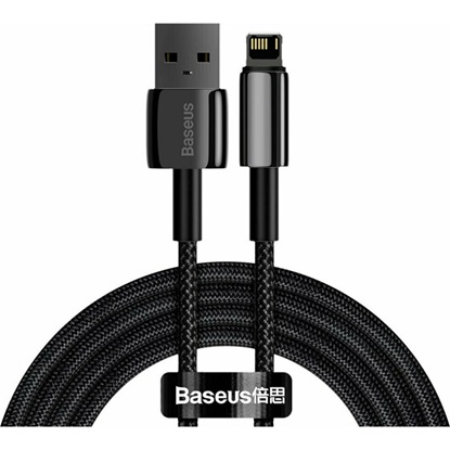 Baseus Tungsten Gold Cable USB To Ip 2.4a 2m Black (CALWJ-A01) (BASCALWJ-A01)-BASCALWJ-A01