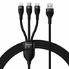 Baseus 3in1 USB Cable Flash Series, USB-C + Micro USB + Lightning, 100w, 1.2m Black (CASS030001) (BASCASS030001)-BASCASS030001