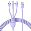 Baseus 3in1 USB cable Flash Series 2, USB-C + micro USB + Lightning, 100W, 1.5m (purple) (CASS030205) (BASCASS030205)-BASCASS030205