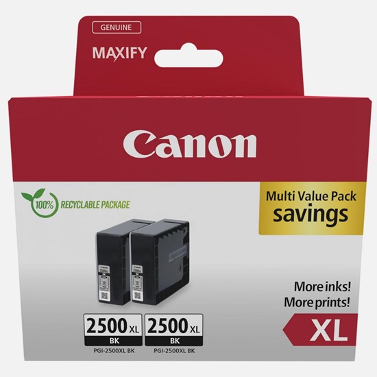 Canon Μελάνι Inkjet PGI-2500XL Black 2τμχ (9254B011) (CANPGI-2500XLBKTP)-CANPGI-2500XLBKTP