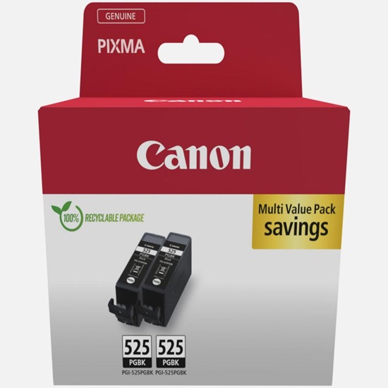 Canon Μελάνι Inkjet PGI-525 Twin Pack Black (4529B017) (CANPGI-525TP)-CANPGI-525TP