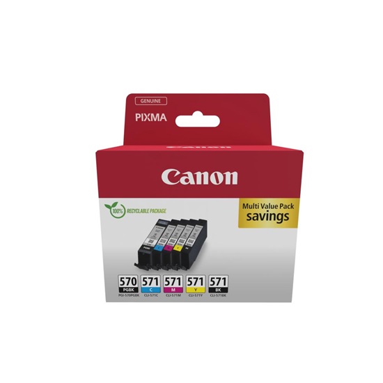Canon Μελάνι Inkjet PGI-570/CLI-571 Ink 5 Colours (0372C006) (CANCLI-571MP)-CANCLI-571MP