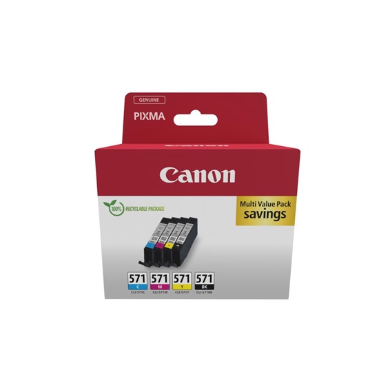 Canon Μελάνι Inkjet CLI-571 CMYK Multipack (0386C008) (CANCLI-571CMYK)-CANCLI-571CMYK
