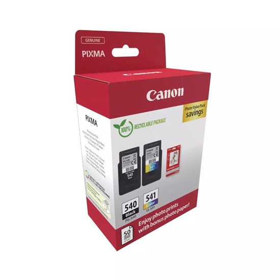Canon Μελάνι Inkjet PG 540 & CL 541 Black & Colour + Photo Paper 50sh Carton Pack (5225B013) (CANPG-540VPCP)-CANPG-540VPCP