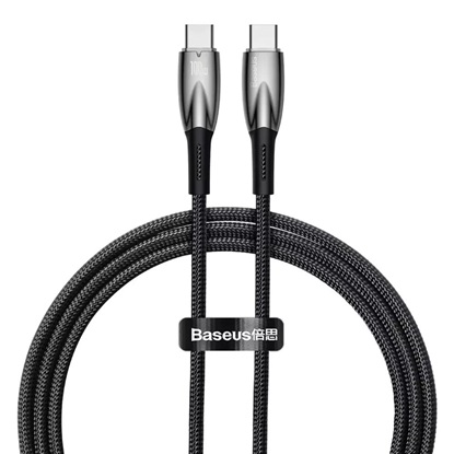 Baseus USB-C cable for USB-C Glimmer Series, 100W, 1m (Black) (CADH000701) (BASCADH000701)-BASCADH000701