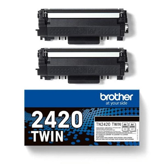 Brother TN2420 Toner Twin Pack Black (TN2420TWIN) (BROTN2420TWIN)-BROTN2420TWIN