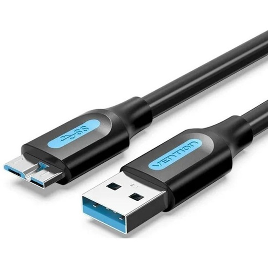VENTION USB 3.0 A Male to Micro B Male Cable 3M Black PVC Type (COPBI) (VENCOPBI)-VENCOPBI