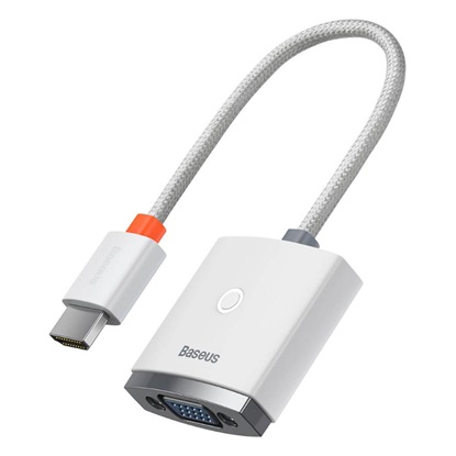 Baseus Lite Series HDMI to VGA adapter with audio white (WKQX010102) (BASWKQX010102)-BASWKQX010102
