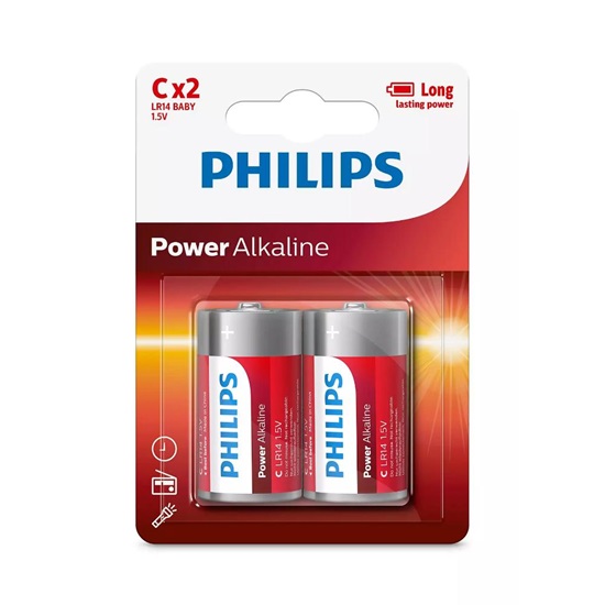 Philips Power Αλκαλικές Μπαταρίες C 1.5V 2τμχ (LR14P2B/10) (PHILR14P2B-10)-PHILR14P2B-10