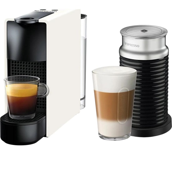 Krups Essenza Mini & Aeroccino Καφετιέρα για Κάψουλες Nespresso Πίεσης 19bar με Αφρογαλιέρα White (XN1111) (KRUXN1111)-KRUXN1111
