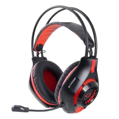 Esperanza Deathstrike Over Ear Gaming Headset με σύνδεση 3.5mm Black/Red (EGH420R) (ESPEGH420R)-ESPEGH420R