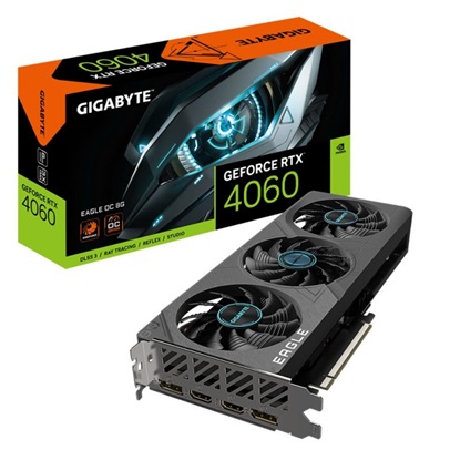 Gigabyte GeForce RTX 4060 8GB GDDR6 Eagle OC Κάρτα Γραφικών (GV-N4060EAGLE OC-8GD) (GIGGV-N4060EAGLE-OC-8GD)-GIGGV-N4060EAGLE-OC-8GD