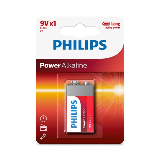 Philips Power Αλκαλική Μπαταρία 9V 1τμχ (6LR61P1B/10) (PHI6LR61P1B-10)-PHI6LR61P1B-10