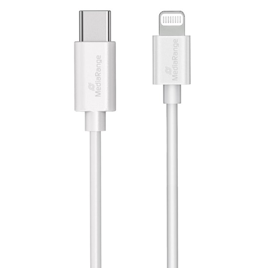 MediaRange Apple Lightning to USB Type-C Cable 1m White (MRCS215)-MRCS215