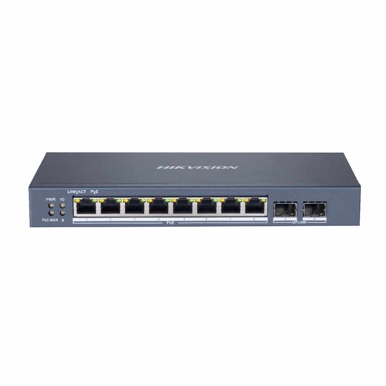 Hikvision 10 Port Unmanaged PoE Switch L2 Series (DS-3E1510P-EIV2) (HKVDS-3E1510P-EIV2)-HKVDS-3E1510P-EIV2