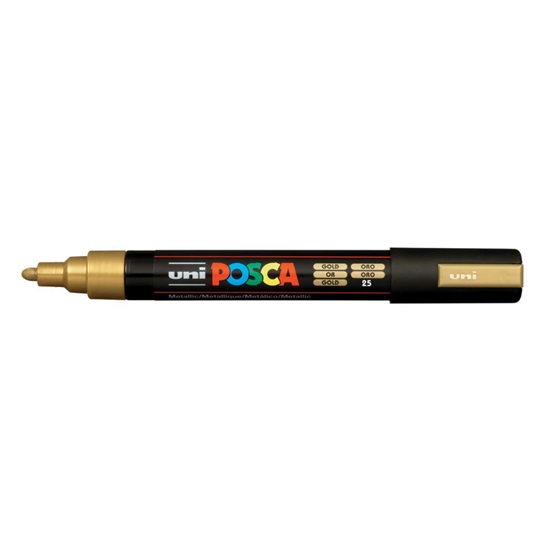 Uni-Ball Μαρκαδοροι Posca Pc-5M Medium Gold (PC5MMGLD) (UNIPC5MMGLD)-UNIPC5MMGLD