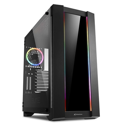 Sharkoon Elite Shark CA200G Gaming Midi Tower Κουτί Υπολογιστή με Πλαϊνό Παράθυρο και RGB Φωτισμό Μαύρο (ELCA200G) (SHRELCA200G)-SHRELCA200G