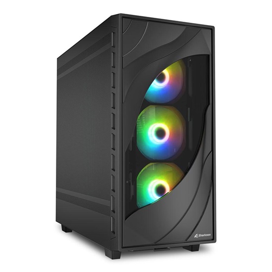 Sharkoon Rebel C80M RGB Black ATX (REBC80MRGBBK) (SHRREBC80MRGBBK)-SHRREBC80MRGBBK