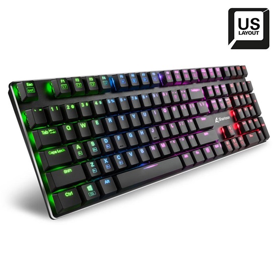 Sharkoon PureWriter RGB Gaming Μηχανικό Πληκτρολόγιο με Kailh Red διακόπτες και RGB φωτισμό (Αγγλικό US) Λευκό (PUWRRD) (SHRPUWRRD)-SHRPUWRRD