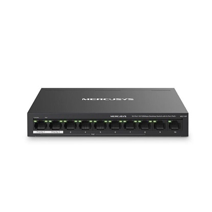 Mercusys 10-Port 10/100Mbps Desktop Switch with 8-Port PoE+ (MS110P) (MERMS110P)-MERMS110P