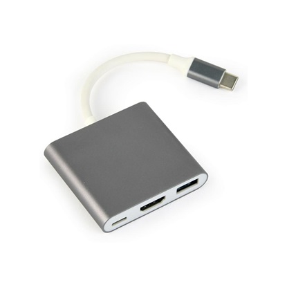 Gembird USB-C Docking Station με HDMI 4K PD Γκρι (A-CM-HDMIF-02-SG) (GEMA-CM-HDMIF-02-SG)-GEMA-CM-HDMIF-02-SG