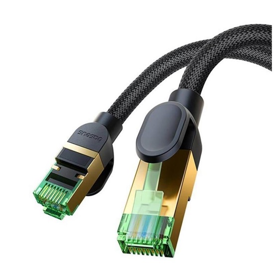 Baseus Καλώδιο Δικτύου Ethernet RJ45 Cat.8 με Πλεκτό Περίβλημα. 40Gbps 8m Μαύρο (B0013320C111-06) (BASB0013320C111-06)-BASB0013320C111-06