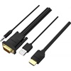 VENTION HDMI to VGA Cable with Audio Output & USB Power Supply 3M Black (ABIBI) (VENABIBI)-VENABIBI