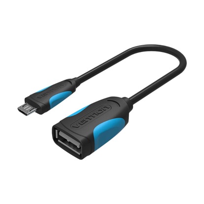 VENTION USB 2.0 A Female to Micro B Male OTG Cable 0.25M Black (VAS-A07-B025) (VENVAS-A07-B025)-VENVAS-A07-B025