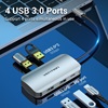 VENTION Type-C to USB 3.0x4/PD 100W Hub 0.15M Gray Aluminum Alloy Type (TNBHB) (VENTNBHB)-VENTNBHB