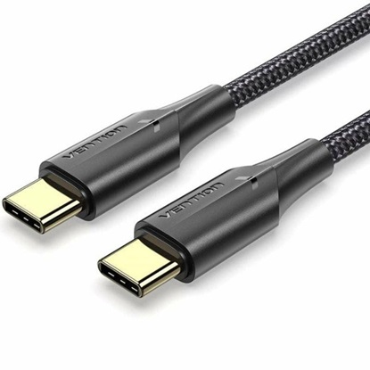 VENTION Nylon Braided Type-C to Type-C 3A Cable 3M Black LED Type (TAUBI) (VENTAUBI)-VENTAUBI