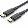 VENTION Nylon Braided Type-C to Type-C 3A Cable 1.5M Black LED Type (TAUBG) (VENTAUBG)-VENTAUBG