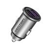 VENTION 2-Port USB (A+A) Car Charger (30W/30W) Gray Mini Style Aluminium Alloy Type (FFEH0) (VENFFEH0)-VENFFEH0