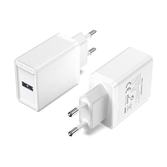 VENTION USB Wall Charger (22.5W) EU White (FACW0-EU) (VENFACW0-EU)-VENFACW0-EU