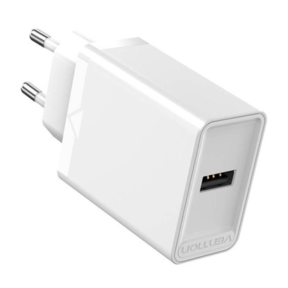 VENTION USB Wall Charger (12W) EU White (FAAW0-EU) (VENFAAW0-EU)-VENFAAW0-EU