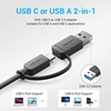 VENTION 4-Port USB 3.0 Hub with Type-C & USB 3.0 2-in-1 Interface and Power Supply 0.15M Black ABS Type (CHTBB) (VENCHTBB)-VENCHTBB