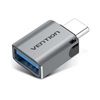 VENTION Type-C Male to USB 3.0 Female OTG Adapter Gray Aluminum Alloy Type (CDQH0) (VENCDQH0)-VENCDQH0